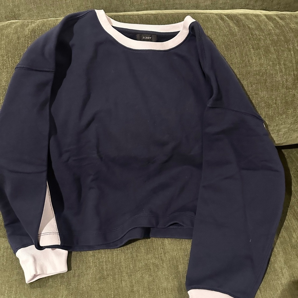 Jcrew Cotton Sweatshirt Navy Size Small